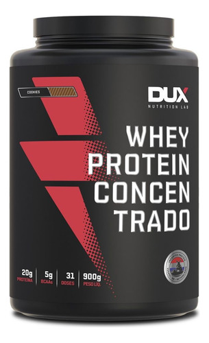 Combo Whey Protein Concentrado 900g Cookies Coqueteleira Dux