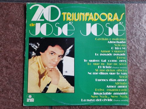 Lp 20 Triunfadoras De Jose Jose  Formato Acetato,long Play