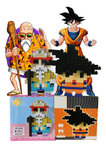 Juguetes Bloques Para Armar De Maestro Roshi Y Goku 3d 