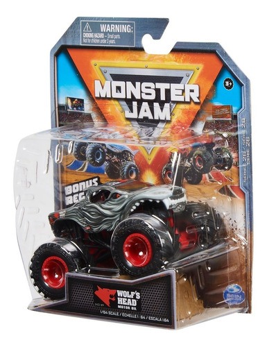 Vehículo Monster Jam Wolf's Head Serie 26 1:64 Metal Color Gris