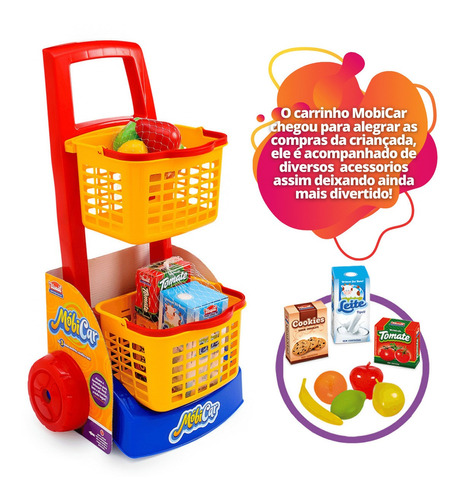 Carrinho De Compras Supermercado Infantil - Móbi Car Usual