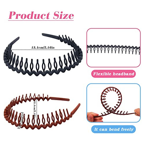 Diademas De Plástico Yeshan Con Forma De Dientes, Onduladas,