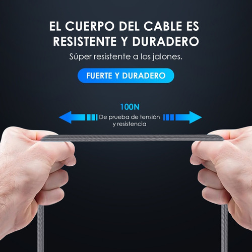 Cable V8+ Type C Carga Rapida Y Sincroniza Datos 1 Metro