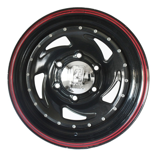 Llanta Deportiva  Rodado 15x7 5x139 Ford F100 Negra Perlado