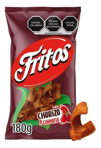 3 Pza Botana Sabritas Fritos Chorizo Y Chipotle 180 G