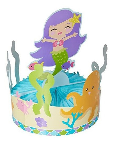 Centro De Mesa Con Honeycomb Base, Mermaid Friends