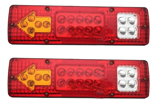 Par De Focos Led Traseros 12v Más Enchufe Hembra Y Macho 