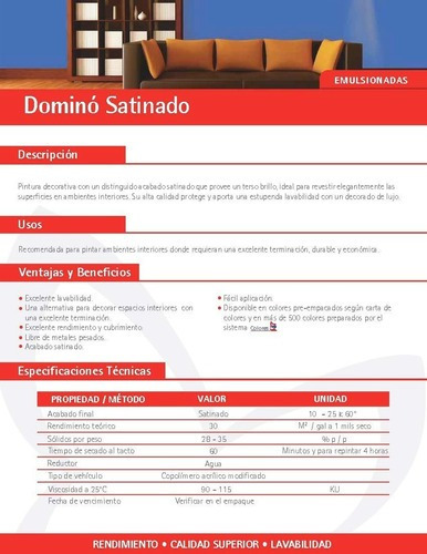 Pintura Satinada Galón Dominó Plástico Vp Azul Inmenso