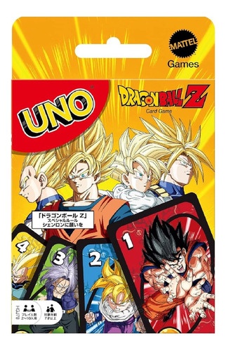 Uno Juego De Carta Dragon Ball Z Original Mattel 100% Japone