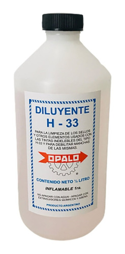 Diluyente Opalo H33 1/2 Lts Sello De Goma Y Metal Zona Norte