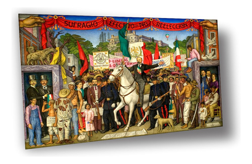 Lienzo Canvas Arte México Mural Retablo Revolución 70x100