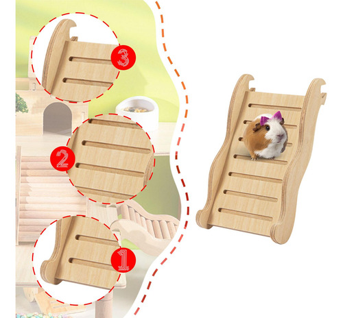 Escalera De Madera Para Hámster, Conejera, Rampa, Juguete S