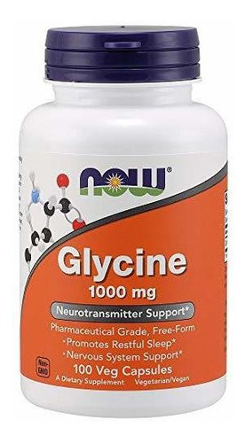 Ahora Glicina 1000 Mg, 100 Capsulas Vegetales