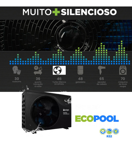 Trocador Calor Aquecimento De Piscina Ecopool-07 Ultra Inverter Wifi 30m³