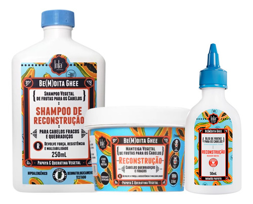 Lola Bemdita Reconstrução Shampoo + Mascara 100ml + Óleo