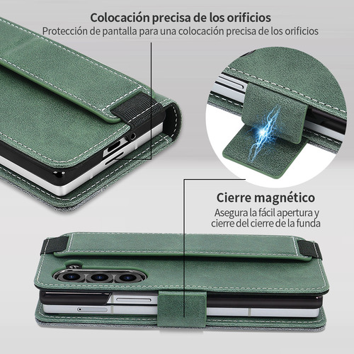 Funda De Piel Con Ranura Para Tarjetas Y Tapa Para Samsung Fold 5 6