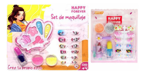 Pack 2 Set De Maquillaje Belleza Para Niñas Princesa
