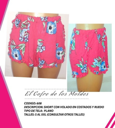 Molde  Short Volado Costados Y Ruedos Talles S A Xxl