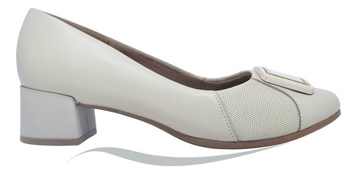 Sapato Feminino Couro Joanete Conforto Usaflex Aj0108 Areia