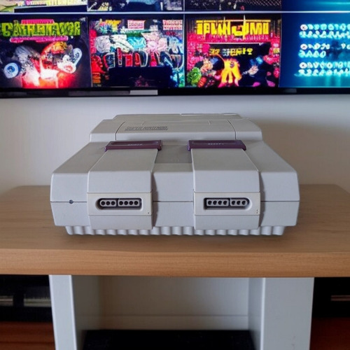 Super Nintendo Original Fat - Super Nintendo + Mario World Cinza (Usado)