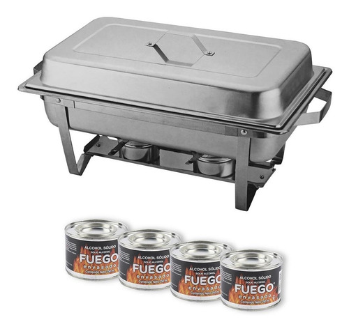 Bufetera Chafer Bañomaria Chaffer +2inserts+8 Latas Alcohol