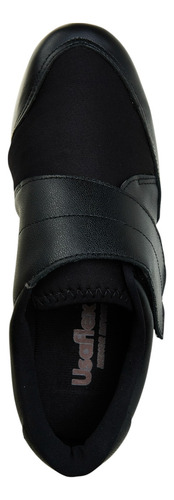 Tênis Casual Feminino Am19001 Com Calce Fácil Preto Usaflex