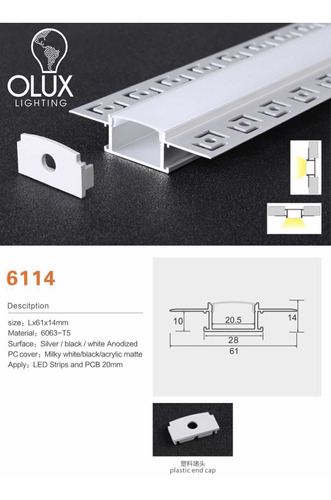 Perfil Led Para Drywall Con Pestaña 3 Metros