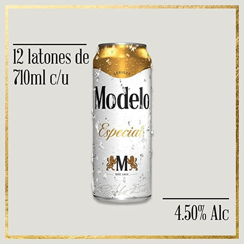 Cerveza Clara Tipo Pilsner Modelo Especial 12 Latones 710 Ml | MercadoLibre