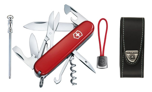 Kit Victorinox Navaja Climber + Cordón + Chaira + Funda Piel