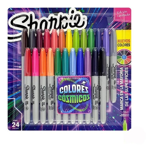 Imagen 1 de 1 de Marcadores Sharpie Colores Cósmicos X24 - Stickers
