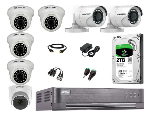 Kit 7 Cámaras Seguridad Full Hd Disco 2tb 1 Cámara Micrófono