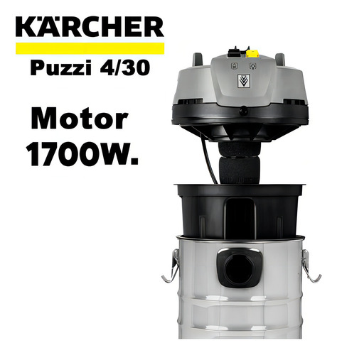 Lavadora Y Aspiradora Karcher 430 Tapizados 1600w Inox Dimm Color Plateado