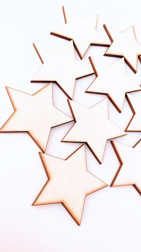 Imagen 4 de 6 de Kit Estrellas X 50u - 8cm - Mdf / Fibrofacil