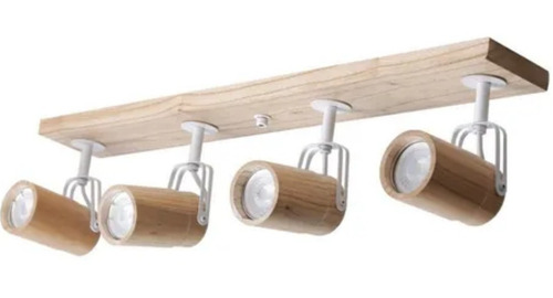 Aplique 4 Luces Madera Nordico Lampara Led Gu10 39/4 Carilux