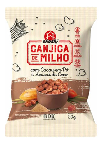 Kit 3x: Canjica De Milho Com Cacau/açúcar De Coco Okoshi 50g