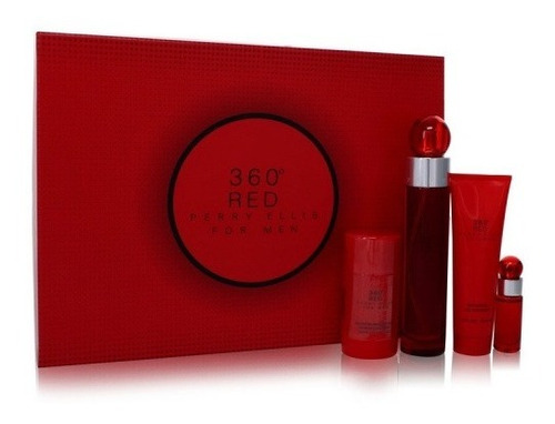 Perfume Set Perry Ellis 360 Red 4 Pzas Caballero