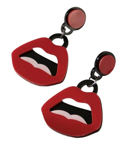 Aretes Kawaii En Forma De Boca Roja