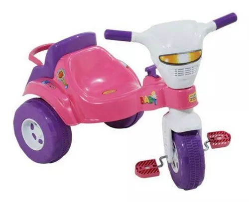 Triciclo Motoca Infantil Tico Tico Dino Rosa Menina Magic em