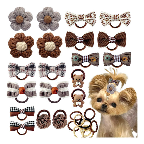 Lazos Para El Pelo De Perros Pequeños Hechos A Mano 30 Unida Dog Hair Bows Colorful Nombre Del Diseño