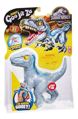 Goo Jit Zu Muñeco Jurassic Dinosaurio Estirable Blue Strech