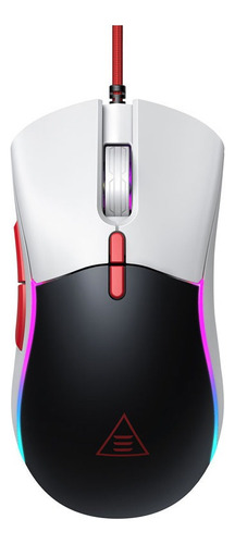 Mouse Gamer Eksa Em200 12000 Dpi Usb Rgb White / Black Cor Branco