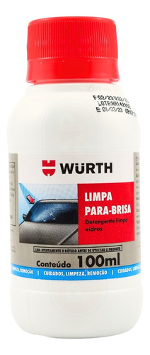 Limpa Para-brisa Concentrado Wurth 100ml Limpeza Parabrisa