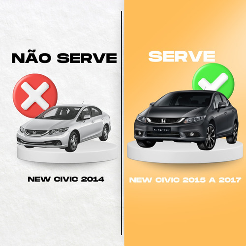 Grade New Civic 2015 2016 Black Piano Com Emblema Cromado