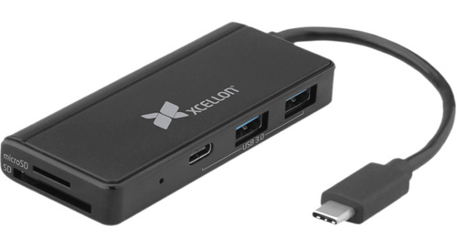 Xcellon 3-port Usb 3.0 Type-c Hub With Card Readers And Type