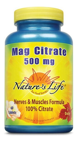 Citrato De Magnesio 500mg Natur - - Unidad A $2771