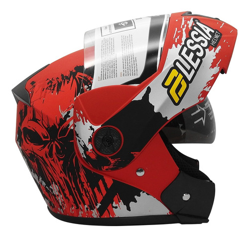 Casco Abatible Certificado Mate Rojo/negro  Toxic  