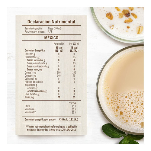 Natures Heart Bebida De Avena Y Linaza Sin AzĂșcar 1 Pack X 6