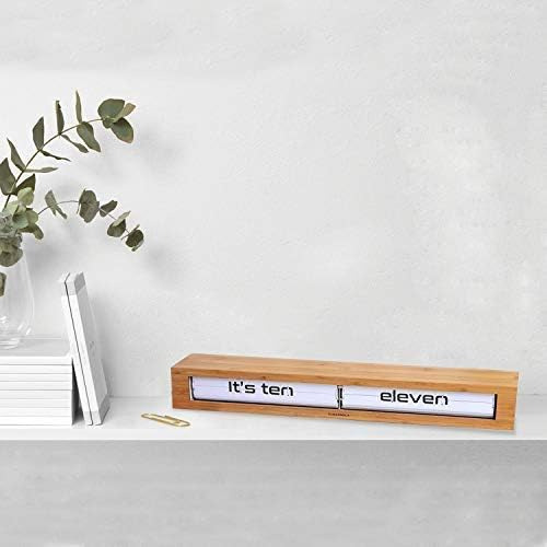 Cloudnola Texttime - Reloj De Madera Para Pared Y Mesa,