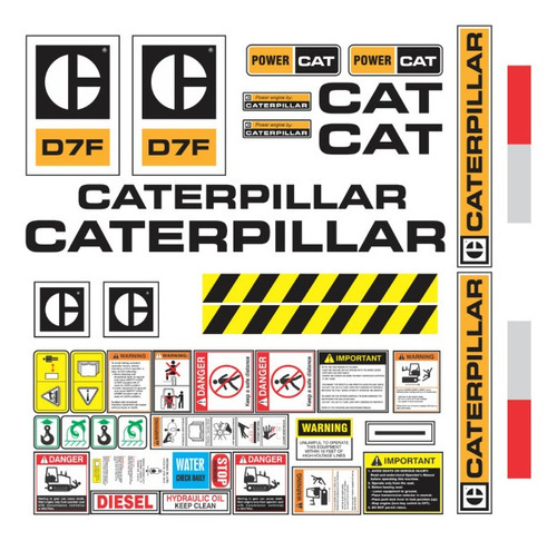 Calcomanías Caterpillar D7f Standard Preventivos Originales