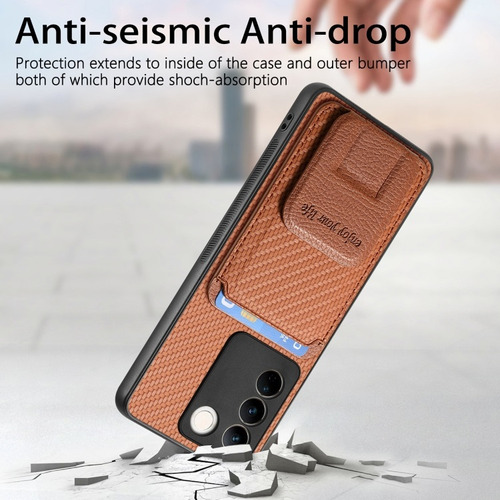 Funda For Con Soporte Plegable Y Bolsa De Tarjetas For Vivo